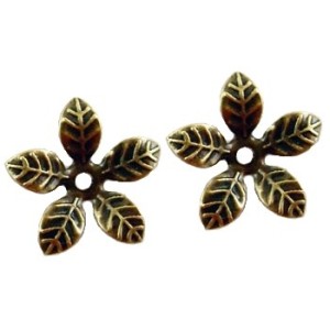 Sachet de 100 coupelles fleur de 15mm couleur bronze antique