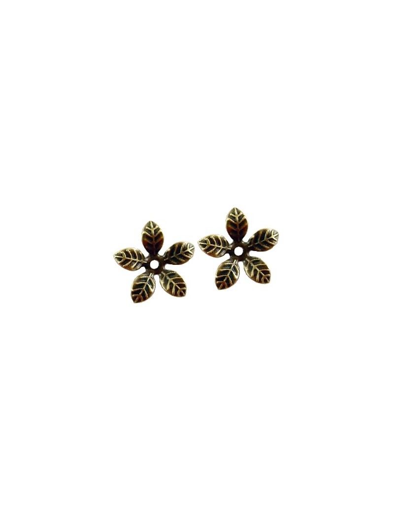 Sachet de 100 coupelles fleur de 15mm couleur bronze antique