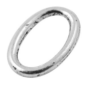 Lot de 20 anneaux ovales lisses de 14mm couleur argent tibetain