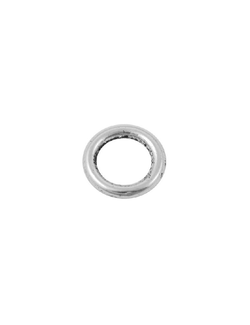 Lot de 25 anneaux ronds lisses de 12mm couleur argent tibetain
