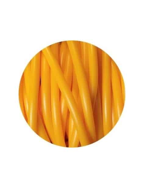 Cordon rond de PVC creux opaque jaune orangé-2mm