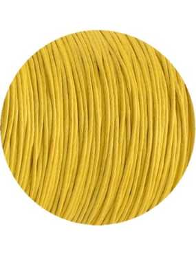 Cordon de coton cire rond jaune citron-1mm