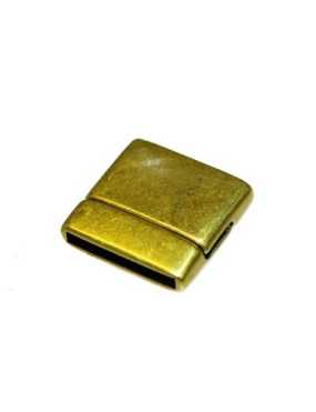 Nouveau fermoir magnetique lisse placage bronze pour cuir plat de 20mm
