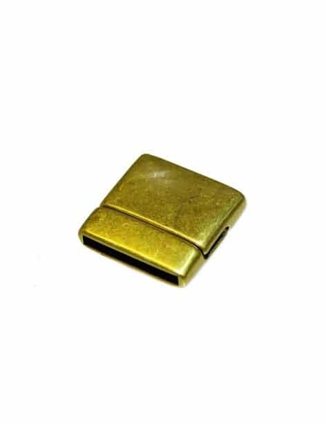 Nouveau fermoir magnetique lisse placage bronze pour cuir plat de 20mm