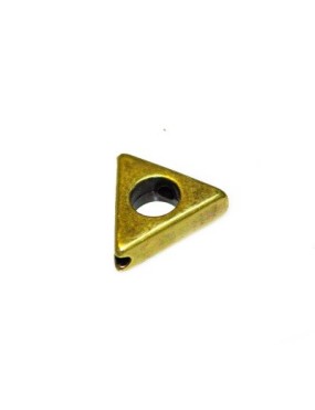 Perle triangulaire percée en métal couleur bronze