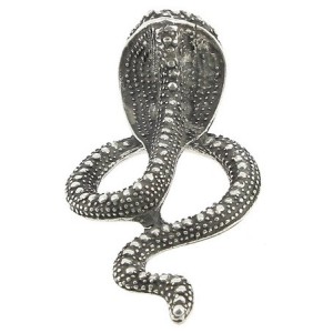 Gros serpent en relief de 70mm en metal placage argent