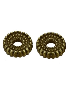 Lot de 10 perles plates picots de 10mm couleur bronze antique