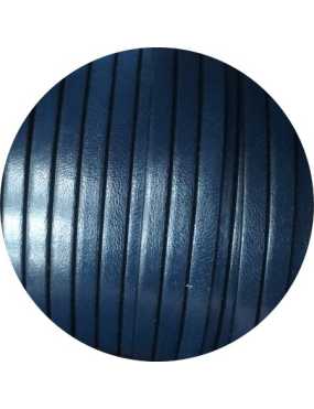 Cuir plat de 5mm couleur bleu marine soutenu vendu au metre