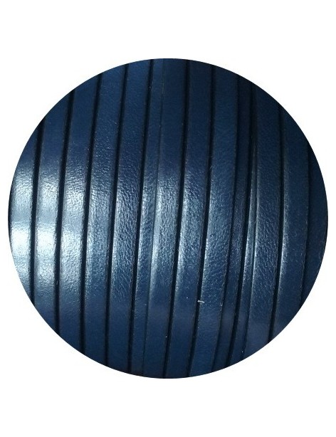 Cuir plat de 5mm couleur bleu marine soutenu vendu au metre