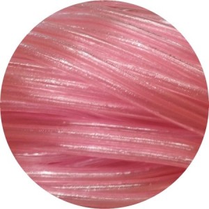 Cordon PVC creux translucide de couleur rose vif-3mm
