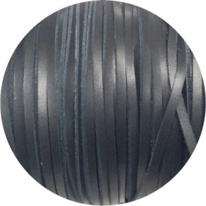 Cordon de cuir plat de 3mm noir avec les bords droits-vente au cm