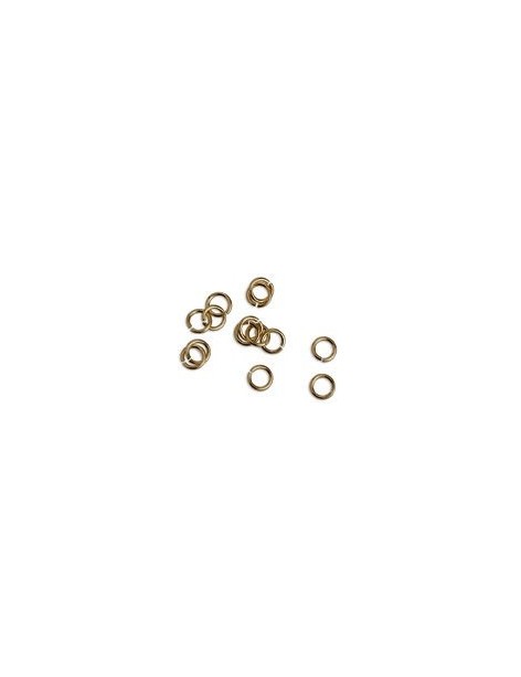 Lot de 100 anneaux ronds de 4mmx0.6mm en laiton couleur bronze