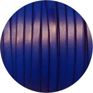 Cuir plat de 5mm couleur bleu marine vendu au metre