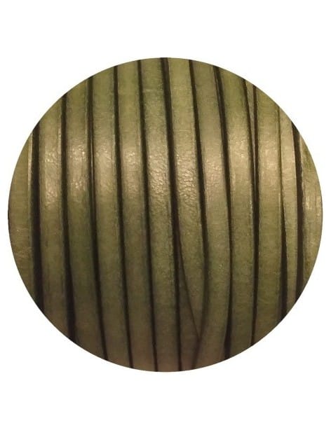 Cuir plat vintage marbré ciré de 5mm vert en vente au cm