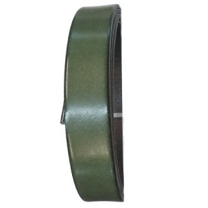 Bande de cuir plat de 20mm de large couleur vert kaki-Premium