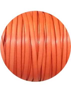 Cuir plat lisse de 5mm orange vif vendu à la coupe au mètre-Premium