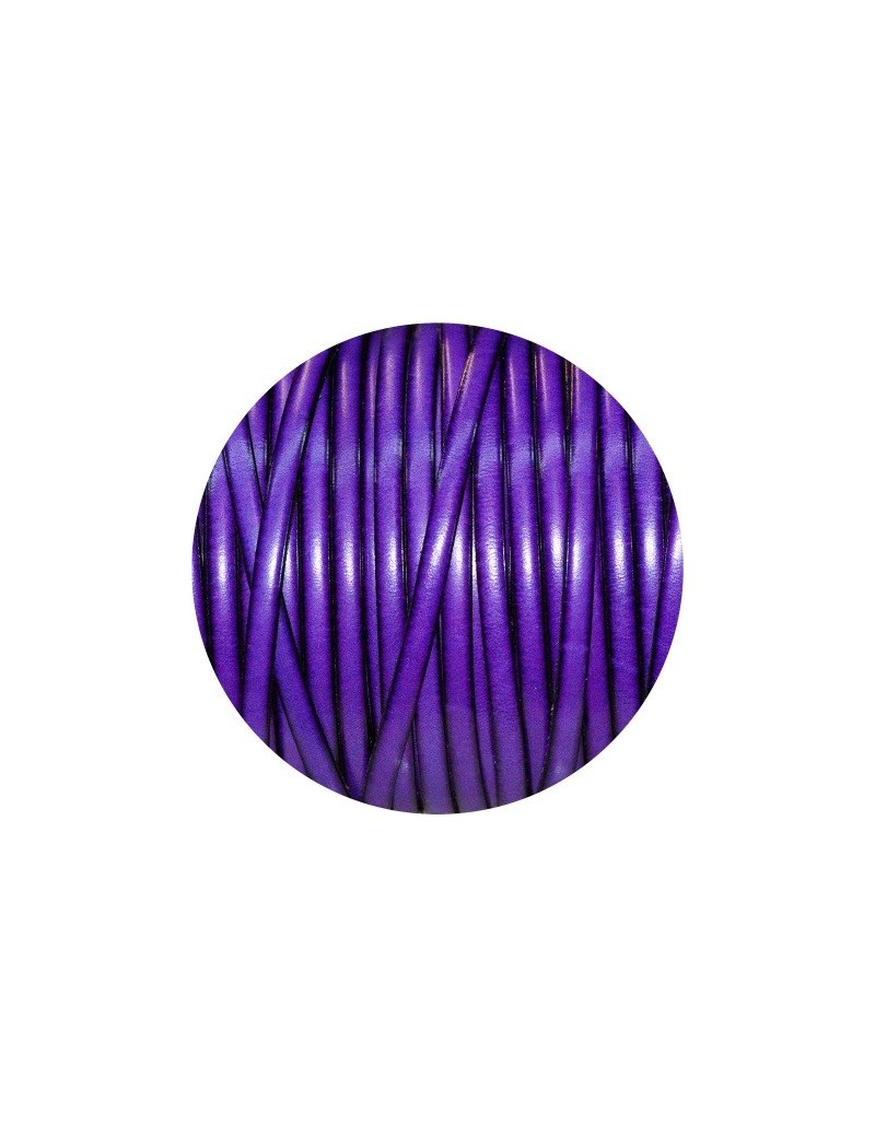 Cuir plat lisse de 5mm un autre violet vendu à la coupe au mètre-Premium