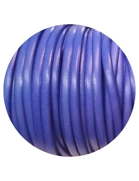 Cuir plat de 5mm bleu ou violet ou les 2 vendu à la coupe au mètre-Premium