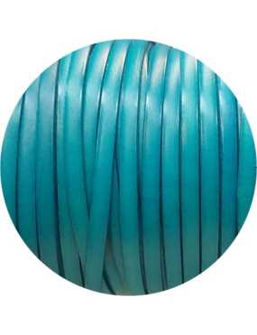 Cuir plat de 5mm bleu turquoise soutenu vendu à la coupe au mètre-Premium
