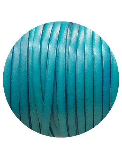 Cuir plat de 5mm bleu turquoise soutenu vendu à la coupe au mètre-Premium