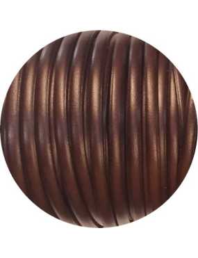 Cuir plat lisse de 5mm de couleur marron foncé vendu à la coupe au mètre-Premium