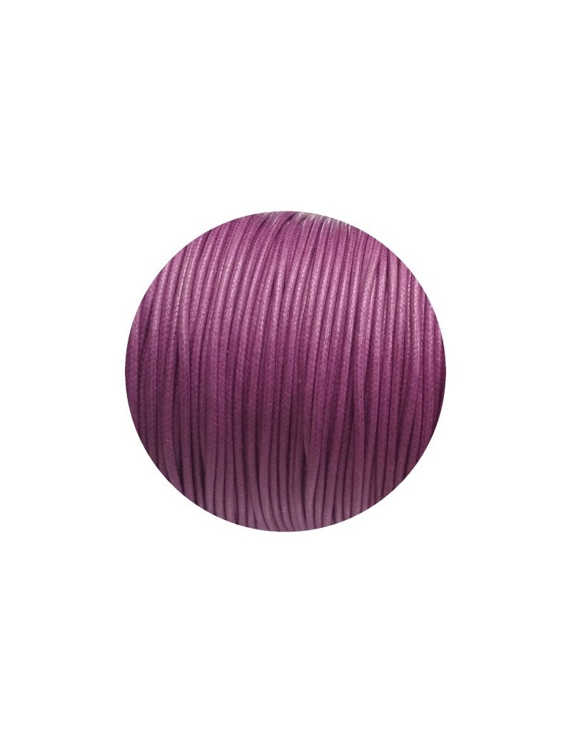 Cordon de coton cire rond de 1.8mm couleur violet-Italie
