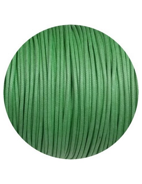 Cordon de coton cire rond de 1.8mm  vert-Italie