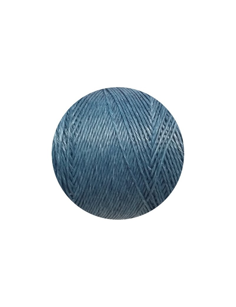 Cordon de lin ciré rond bleu gris fabriqué en Espagne