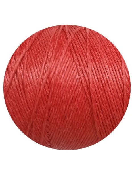 Cordon de lin ciré rond couleur corail fabriqué en Espagne