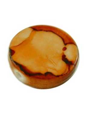 Perle plate ronde orange de 19mm en plastique