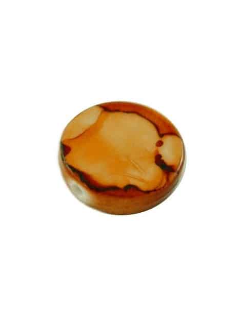 Perle plate ronde orange de 19mm en plastique