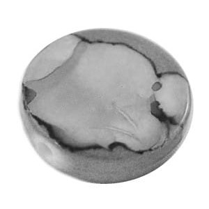 Perle plate ronde grise de 19mm en plastique
