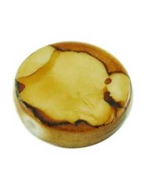 Perle ronde et plate en acrylique marron-19mm