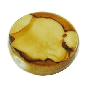 Perle ronde et plate en acrylique marron-19mm