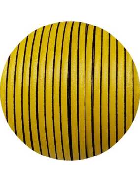 Cuir plat de 3mm de couleur jaune en vente au cm