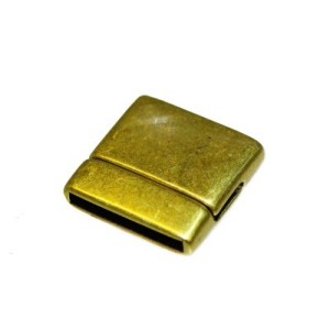 Fermoir magnétique lisse placage bronze avec trou de 20x2mm