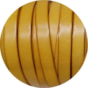 Cuir plat de 10mm jaune chaud vendu à la coupe au mètre-Premium