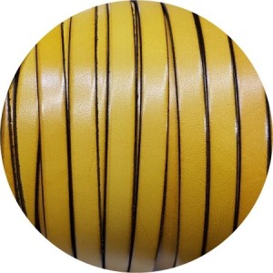 Cuir plat de 10mm jaune vendu à la coupe au mètre-Premium