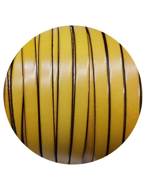 Cuir plat de 10mm jaune marbré vendu à la coupe au mètre-Premium