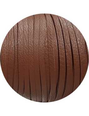 Cuir plat 3mm souple réversible marron en vente au cm