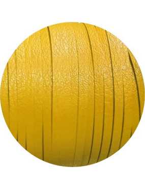 Cuir plat 3mm souple réversible jaune en vente au cm