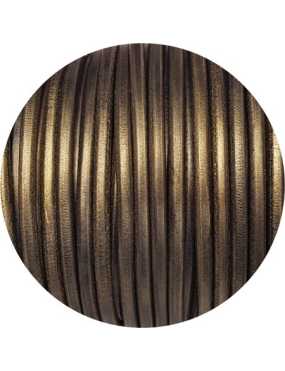 Lacet de cuir rond bronze métallique de 5mm-Espagne-Premium