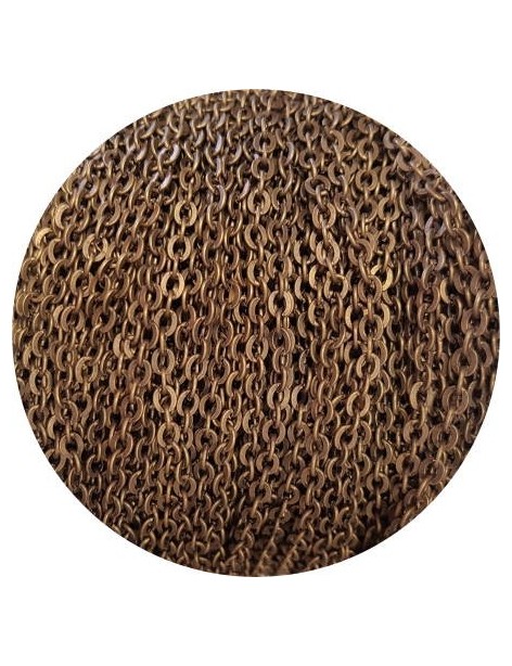 Chaîne maillon de  4mm solide couleur bronze