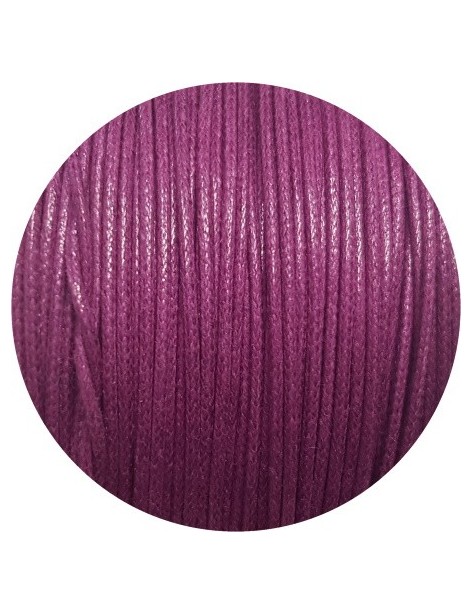 Cordon de coton cire rond de 1mm violet-Italie