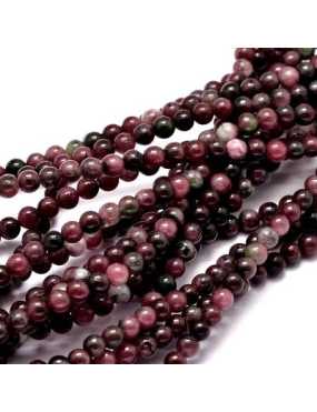 Fil de 90 perles en Jade de Malaisie violet prune de 4mm