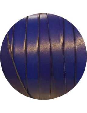 Cordon de cuir plat 10mm bleu marine vif vendu à la coupe au cm-Premium