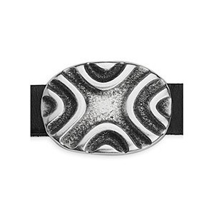 Passant ovale tribal à motifs pour cuir plat de 10mm