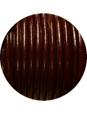 Lacet de cuir rond marron très foncé-Espagne-4.5mm