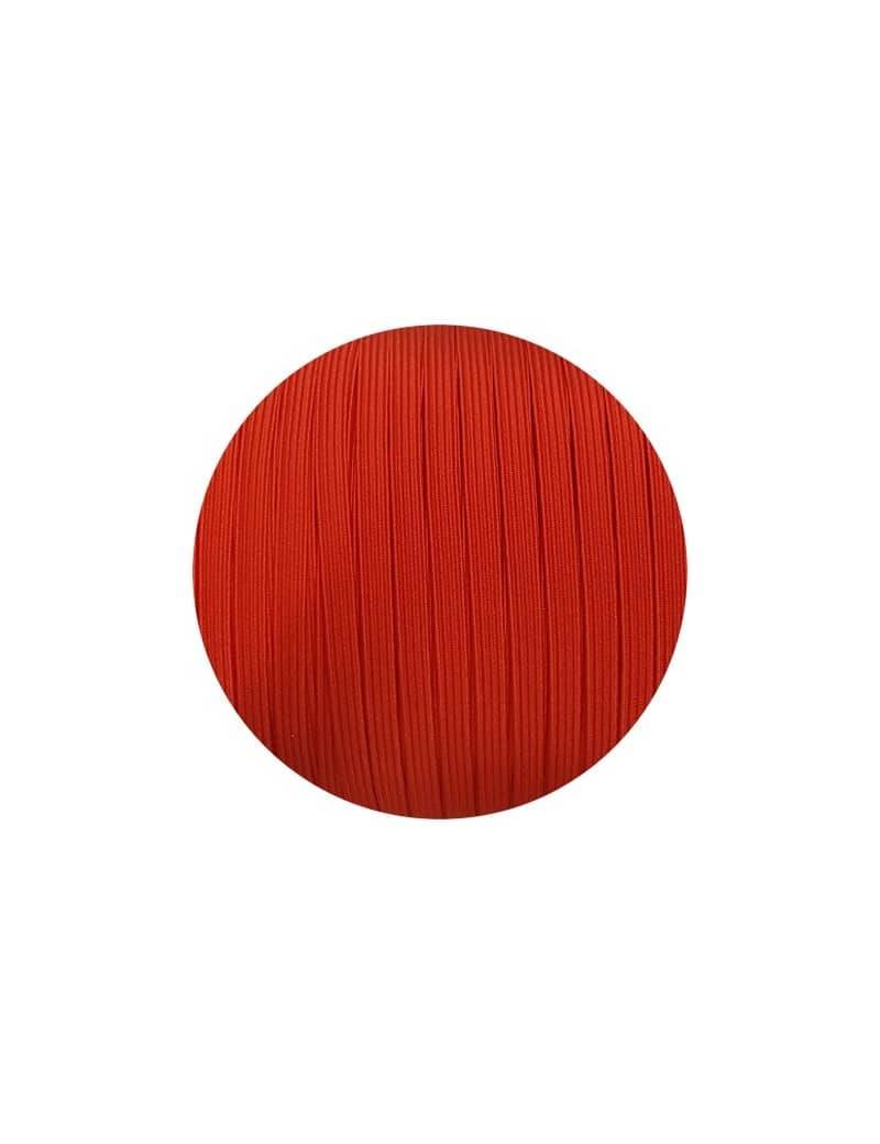 Fil élastique plat rouge bengale de 6mm  fabriqué en France en vente au mètre
