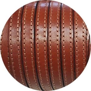 Cuir plat de 10mm cognac couture marron en vente au cm-Premium